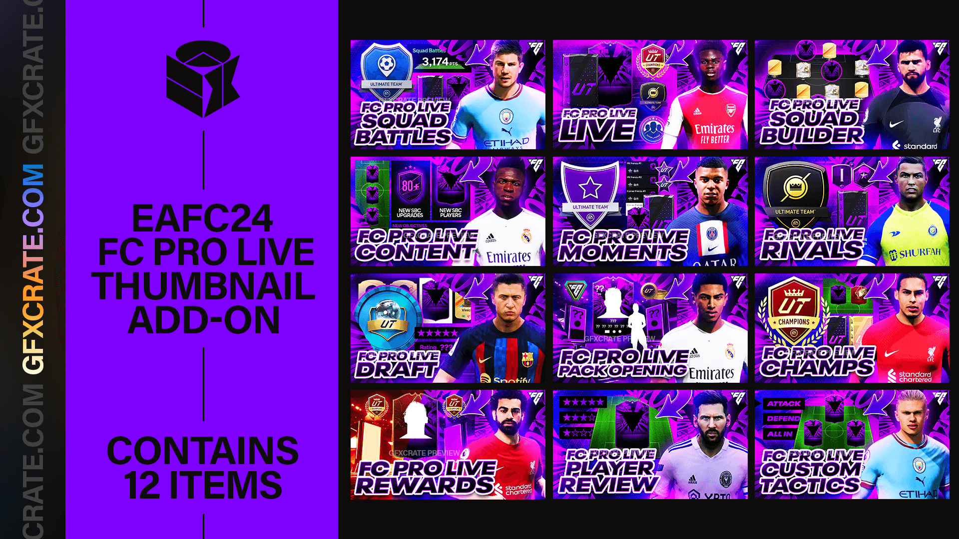 EAFC 24 FC Pro Live YouTube Thumbnail Pack - GFXCRATE