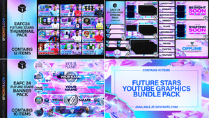 FC 24 Future Stars Ultimate YouTube Graphics Bundle (41 Stream, Thumbnail + Banner files!) - GFXCRATE