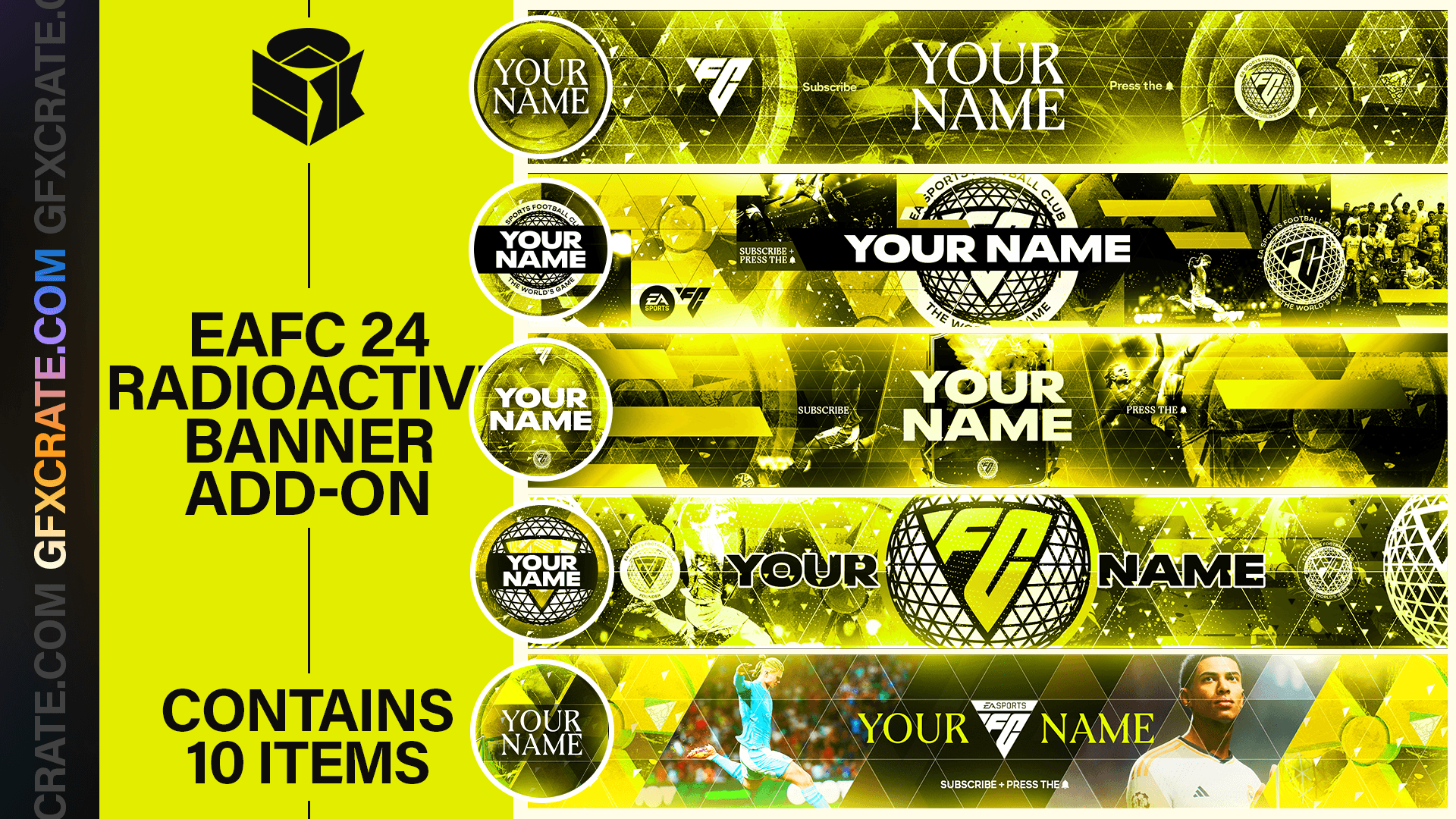 EAFC 24 Radioactive YouTube Banner & Logo Pack - GFXCRATE