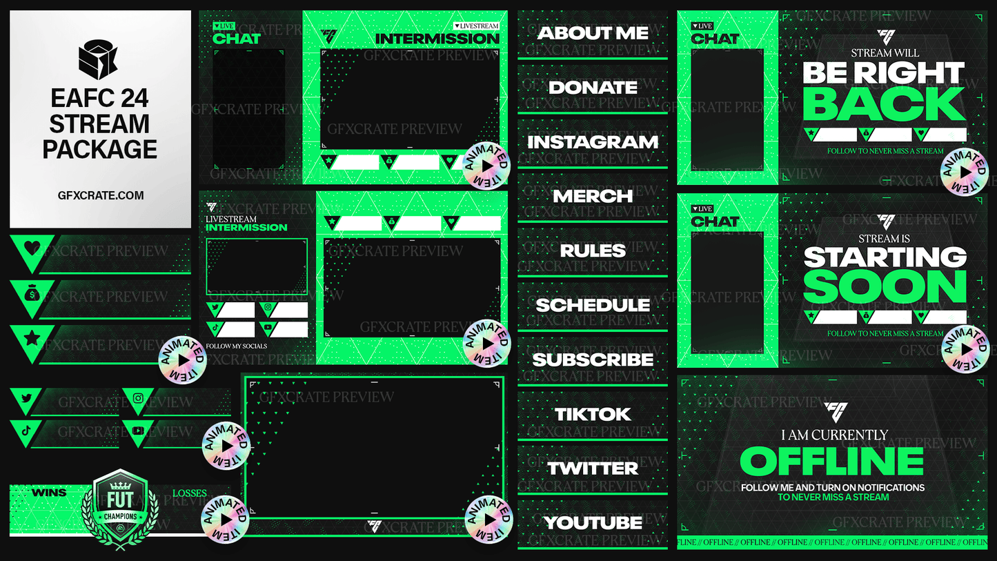 EAFC 24 All Promos Animated Livestream Overlay Everything Pack (450+ Stream Elements)