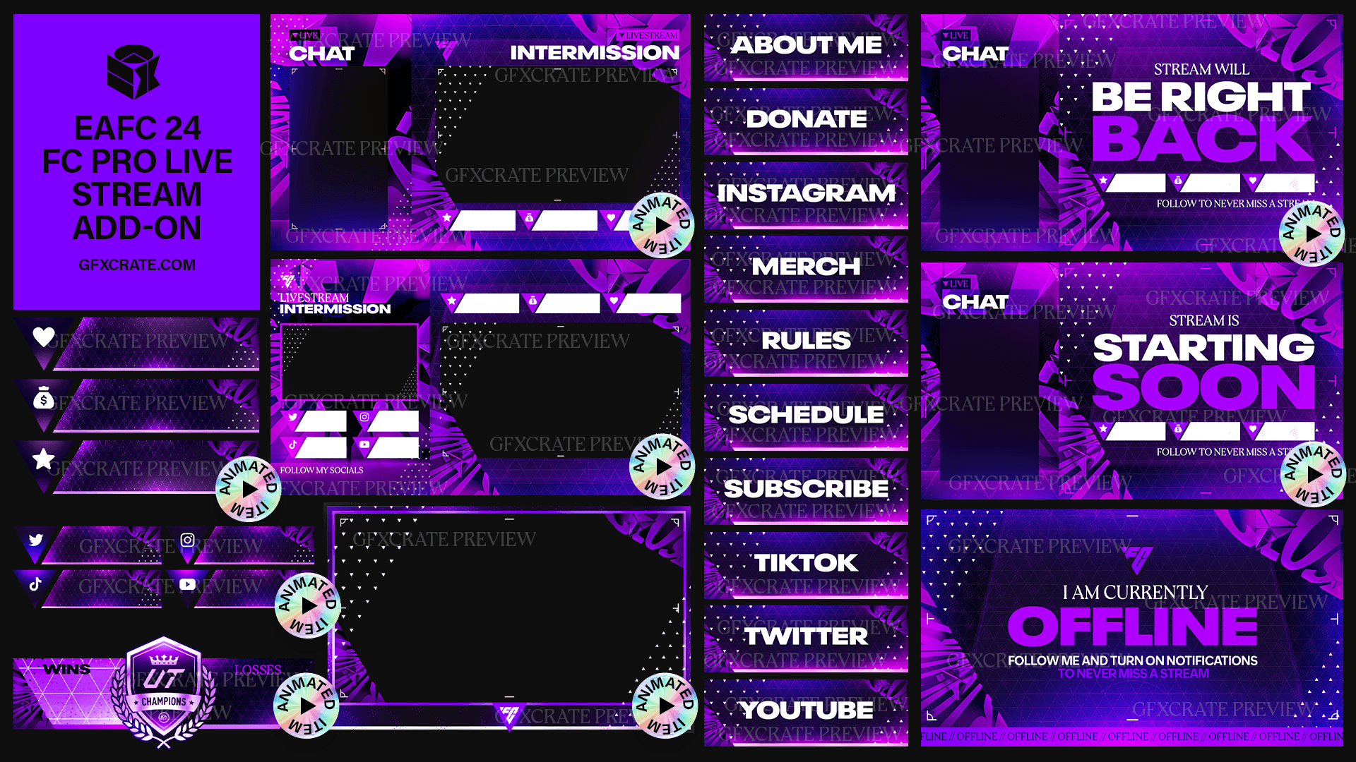 EAFC 24 FC Pro Live Livestream Overlay Pack - GFXCRATE