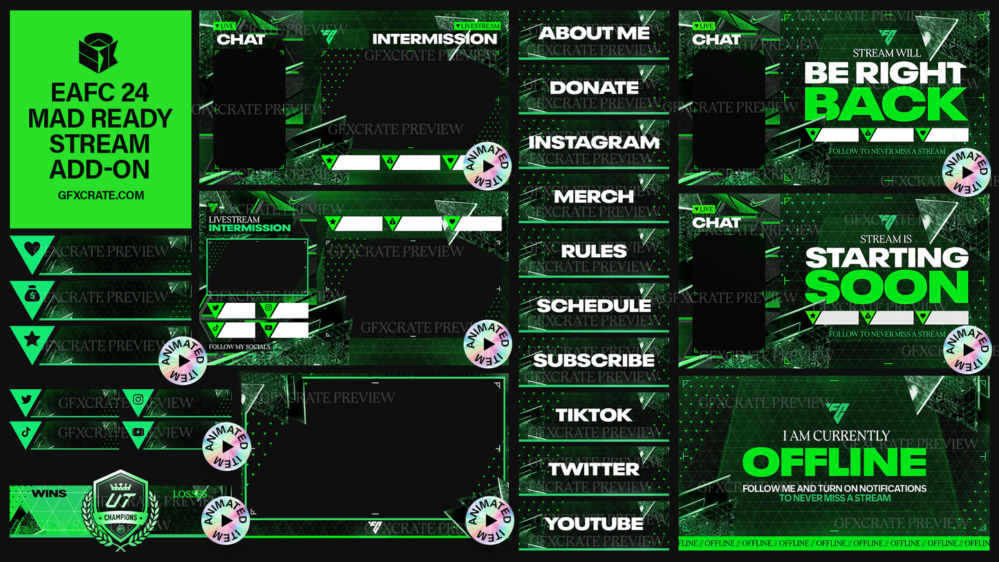 EAFC 24 All Promos Animated Livestream Overlay Everything Pack (450+ Stream Elements)
