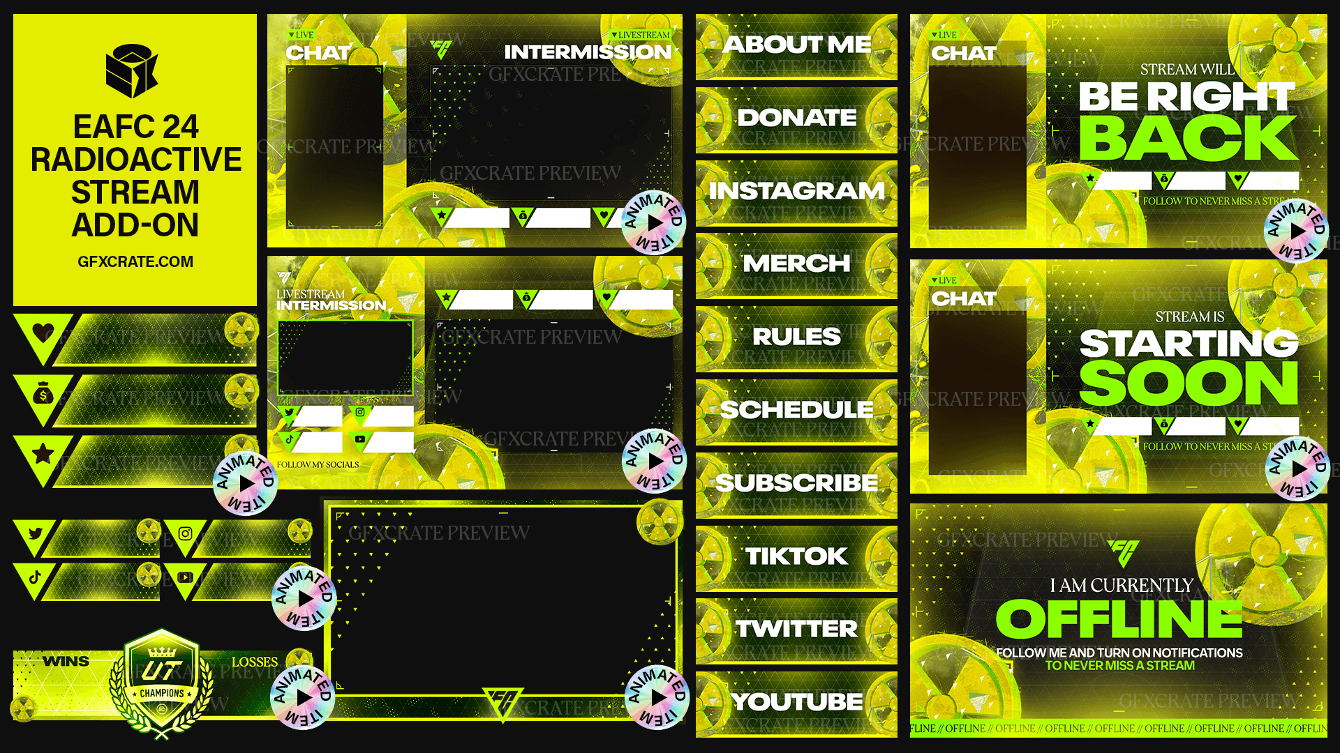 EAFC 24 Radioactive Livestream Overlay Pack - GFXCRATE