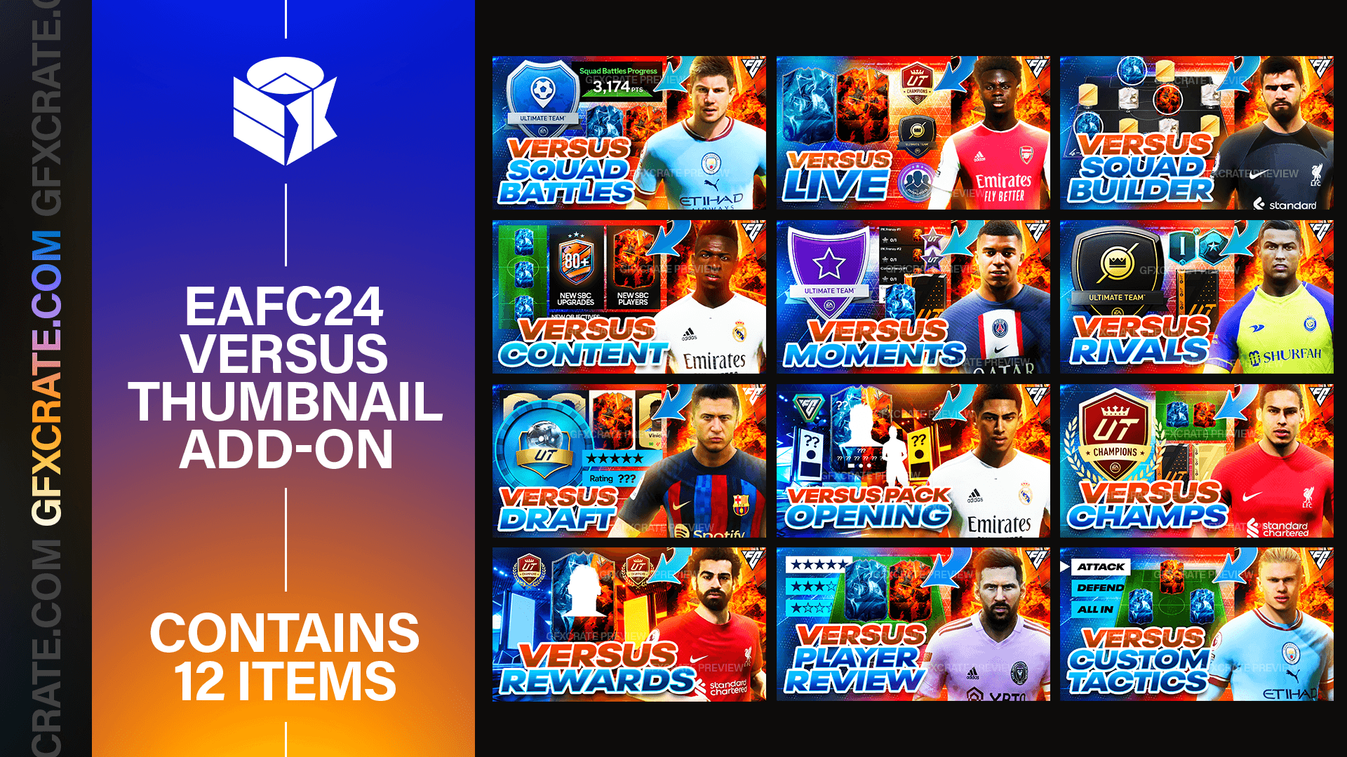 EAFC 24 Versus YouTube Thumbnail Pack - GFXCRATE