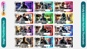 Tom Clancy's Rainbow Six Siege Thumbnail Pack containing 12 YouTube Thumbnail Templates