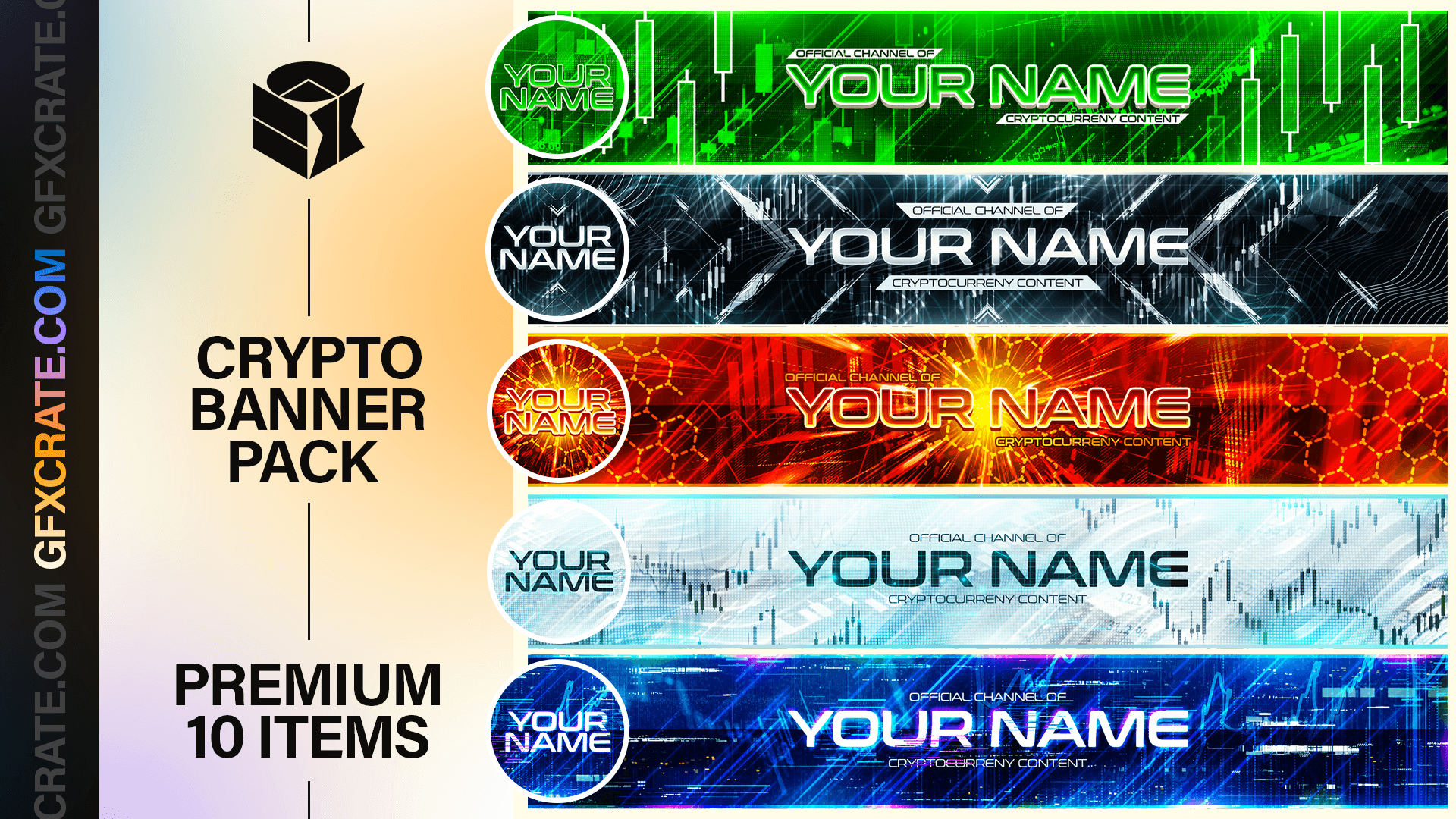 Fully Editable YouTube Crypto Banner Pack (2023 Version) - GFXCRATE