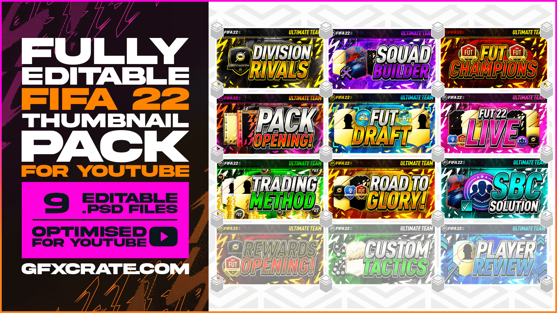 FIFA 22 Fully Editable Thumbnail Pack - GFXCRATE