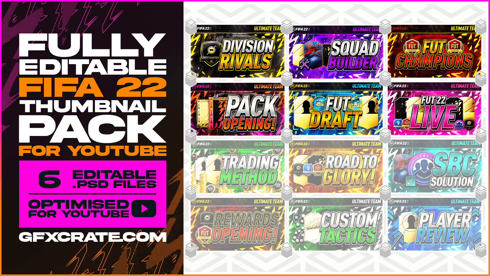 FIFA 22 Fully Editable Thumbnail Pack - GFXCRATE