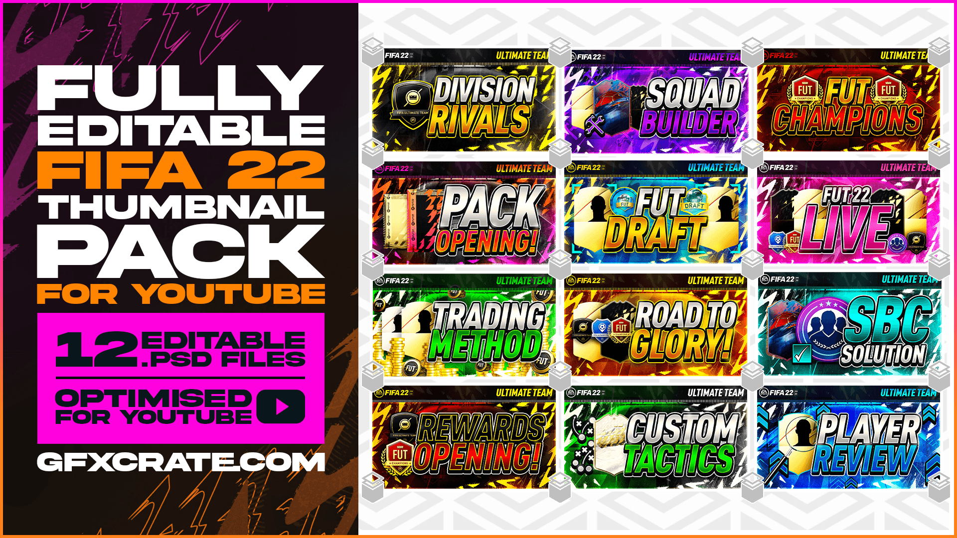 FIFA 22 Fully Editable Thumbnail Pack - GFXCRATE