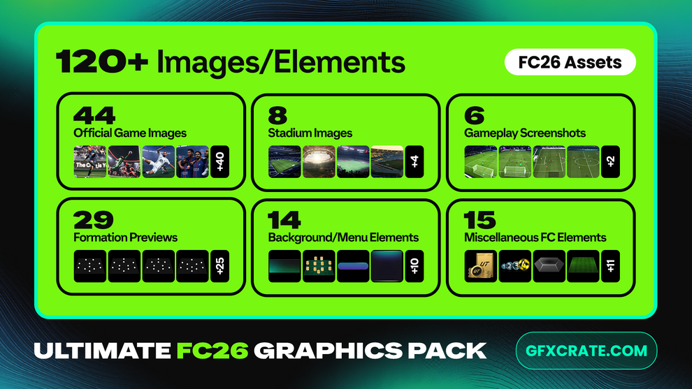 FC26 Ultimate Graphics Pack - 2,000+ GFX Assets for Designers/Creators