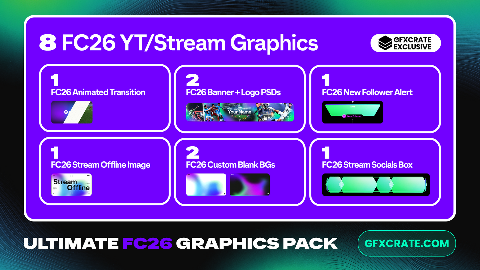 FC26 Ultimate Graphics Pack - 2,000+ GFX Assets for Designers/Creators