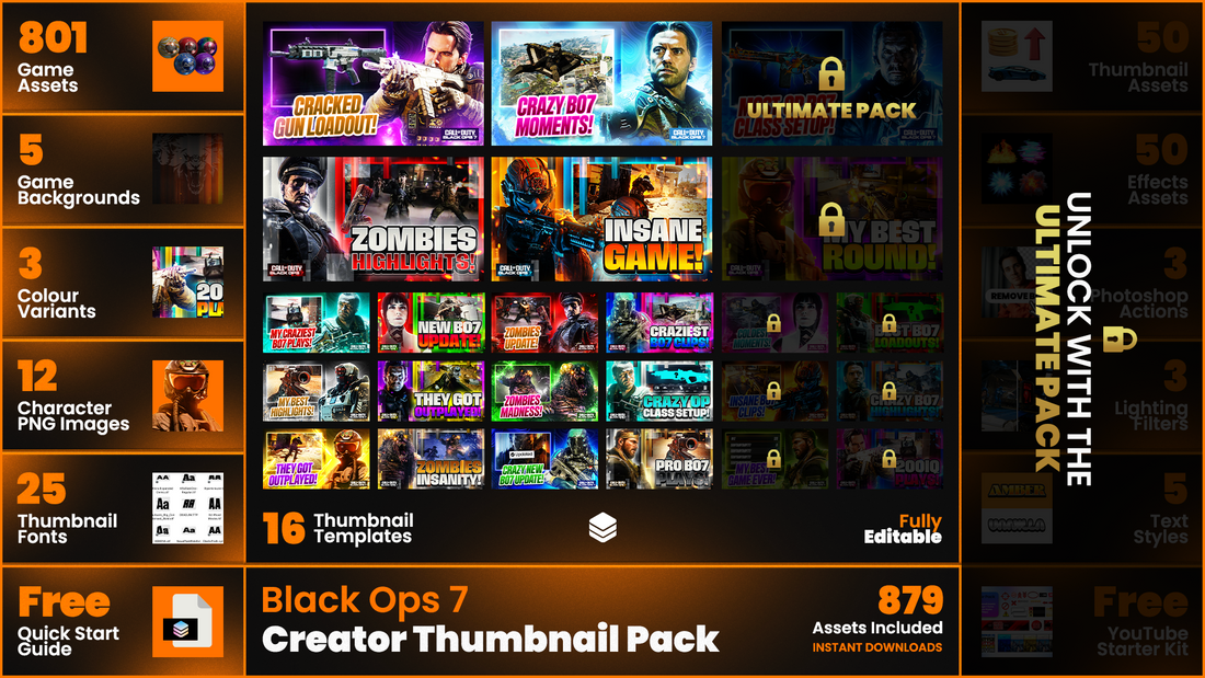 Cod Bo7 Ui Call of Duty: Black Ops 7 (BO7) YouTube Thumbnails and Assets GFX Pack