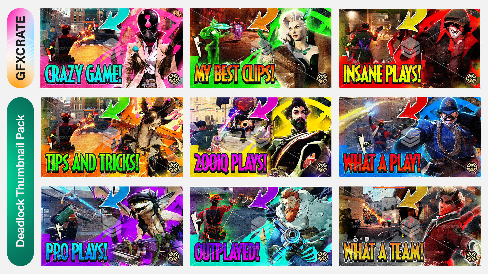 Deadlock Fully Editable YouTube Thumbnail Pack