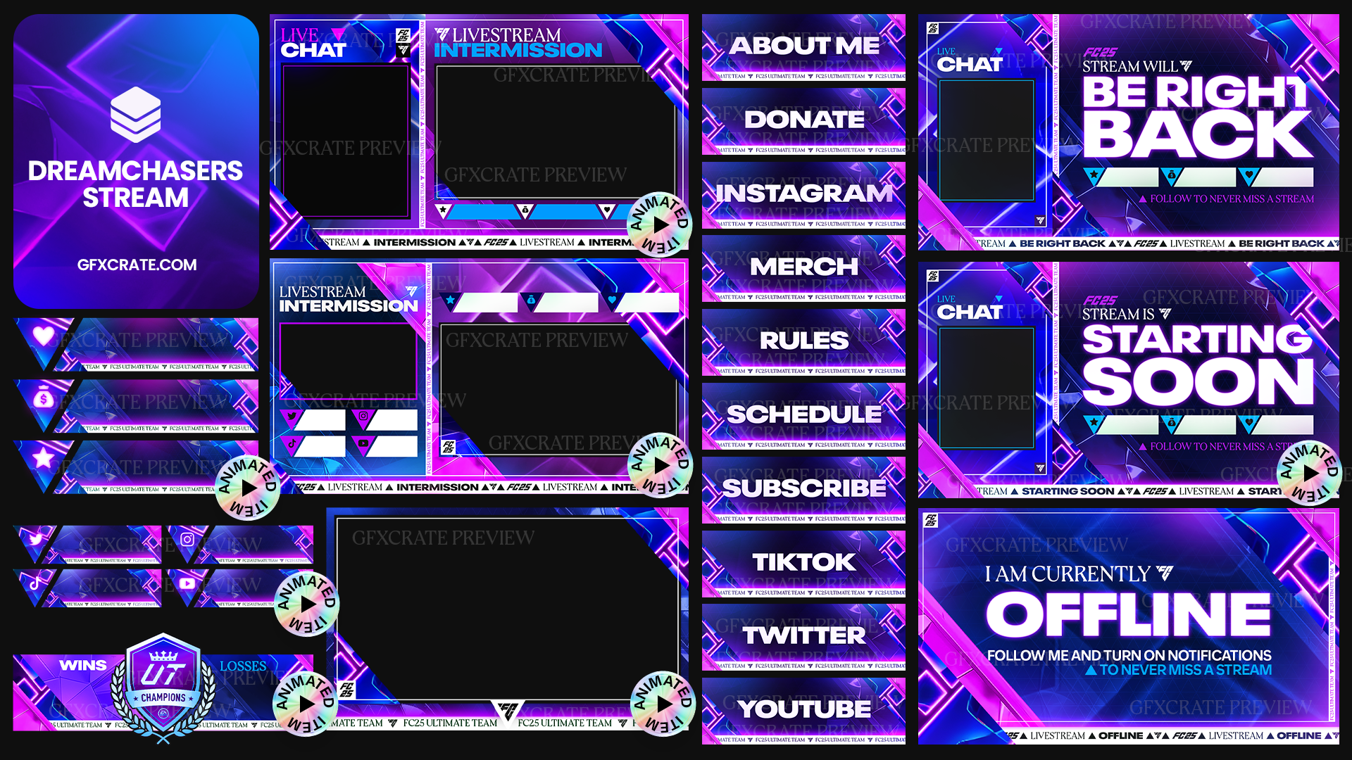 FC 25 Dreamchasers Livestream Overlay and Branding Pack