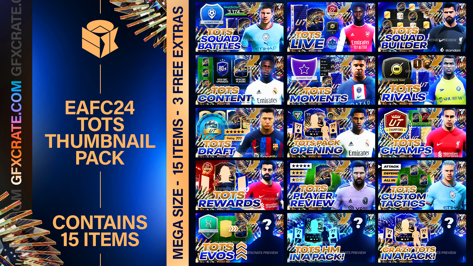 FC 24 Team of the Season Ultimate YouTube Graphics Bundle (45 Stream, Thumbnail + Banner files!)