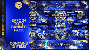 FC 24 Team of the Year Fully Editable YouTube Banner & Logo Pack (FIFA 24) - GFXCRATE