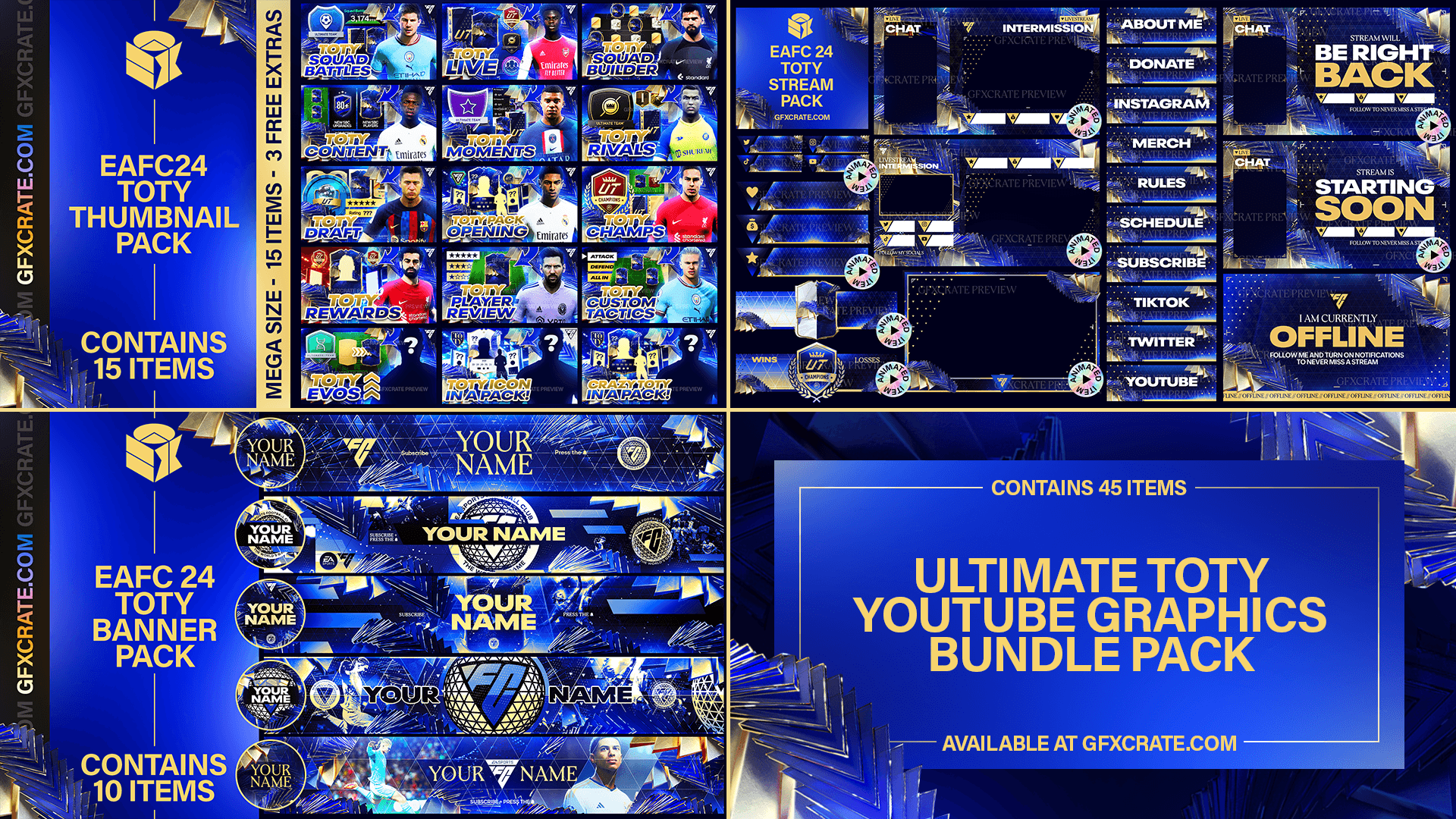 FC 24 Team of the Year Ultimate YouTube Graphics Bundle (45 Stream, Thumbnail + Banner files!) - GFXCRATE