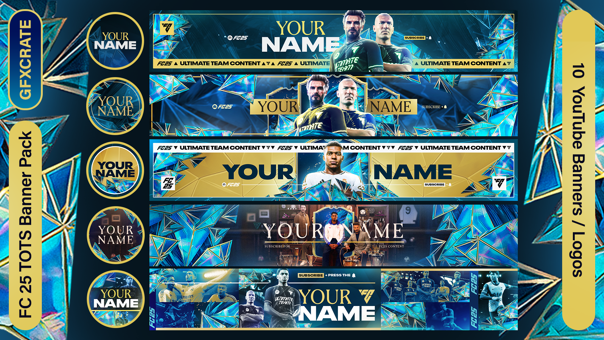FC 25 Fully Editable Team of the Season YouTube Banner & Logo Pack (FIFA 25)