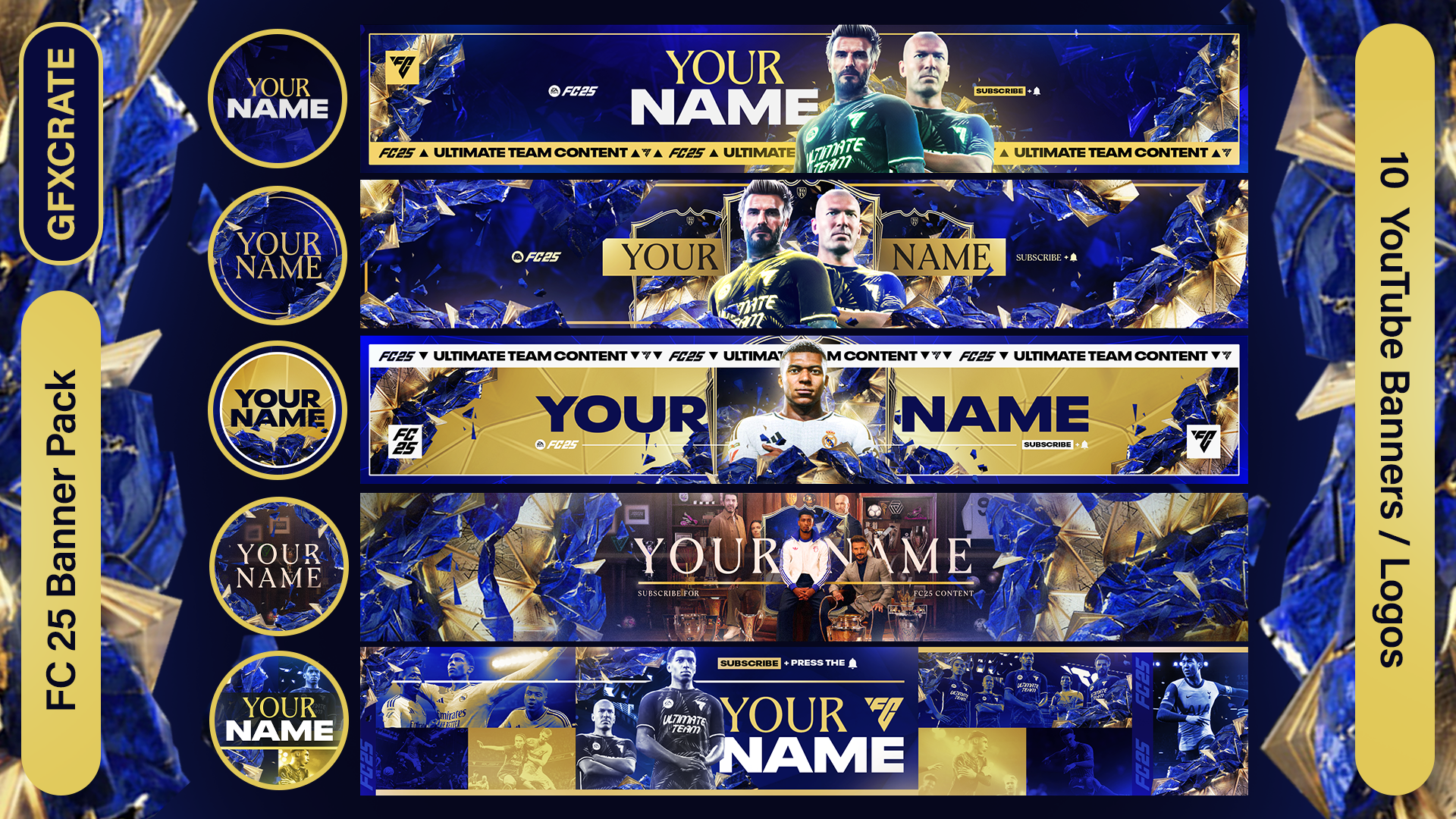 FC 25 Fully Editable Team of the Year YouTube Banner & Logo Pack (FIFA 25)