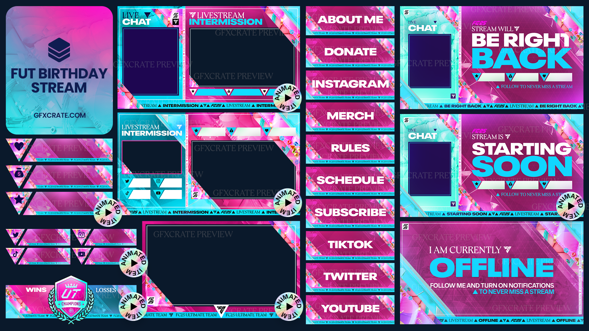 FC 25 FUT Birthday Livestream Overlay and Branding Pack