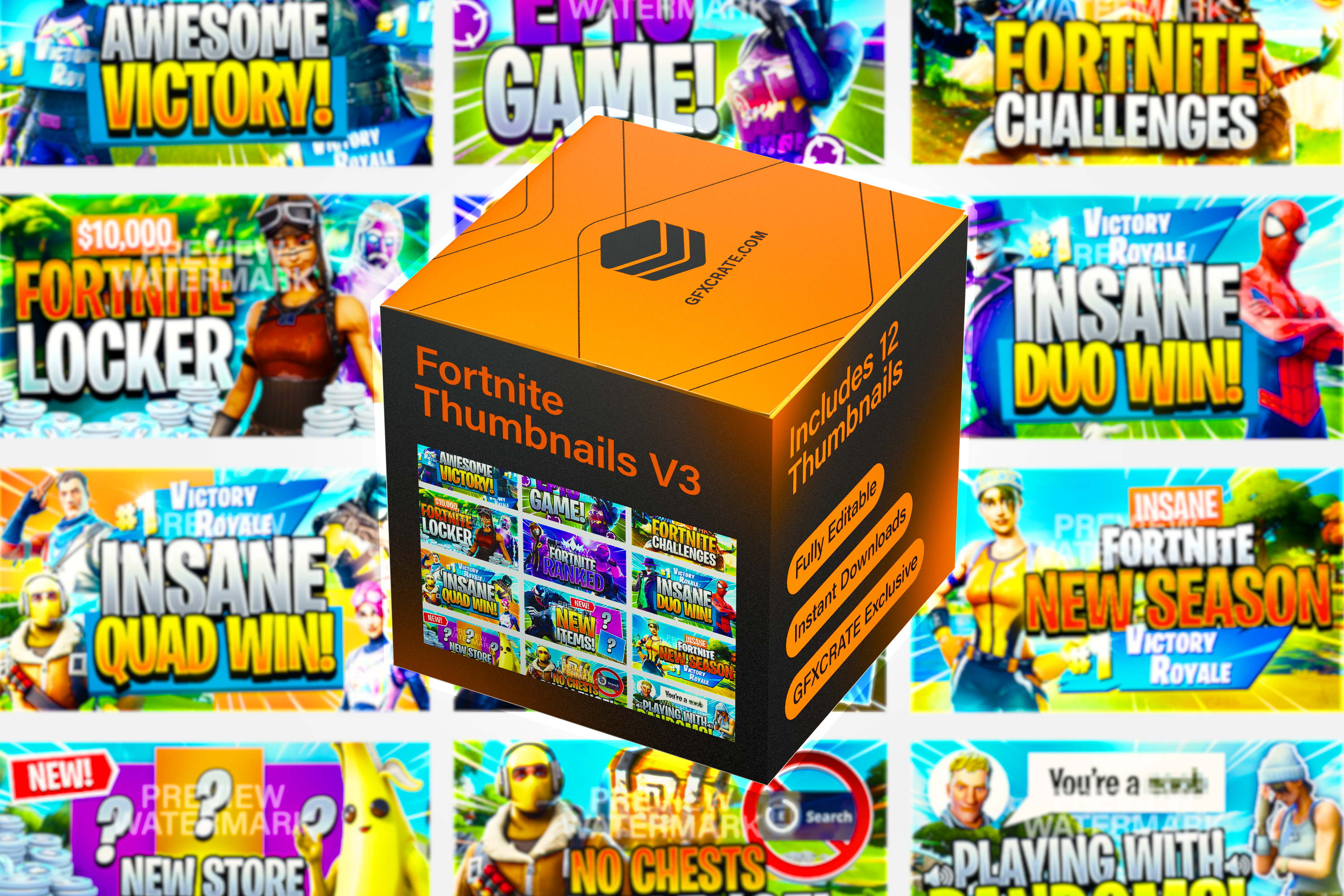 Fortnite Fully Editable Thumbnail Pack V3