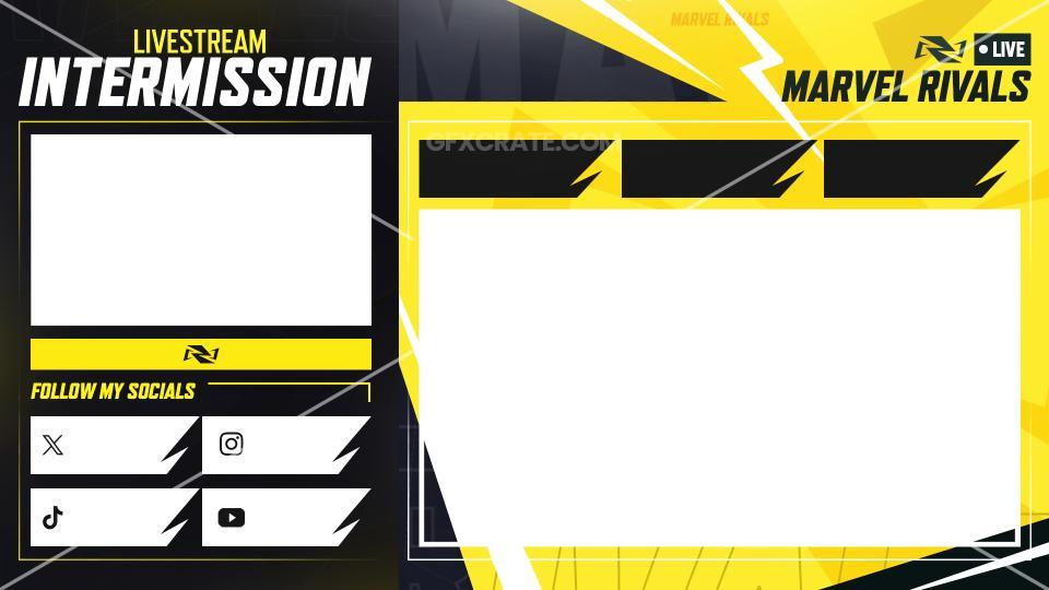 Marvel Rivals Animated Livestream Overlay and Branding Pack