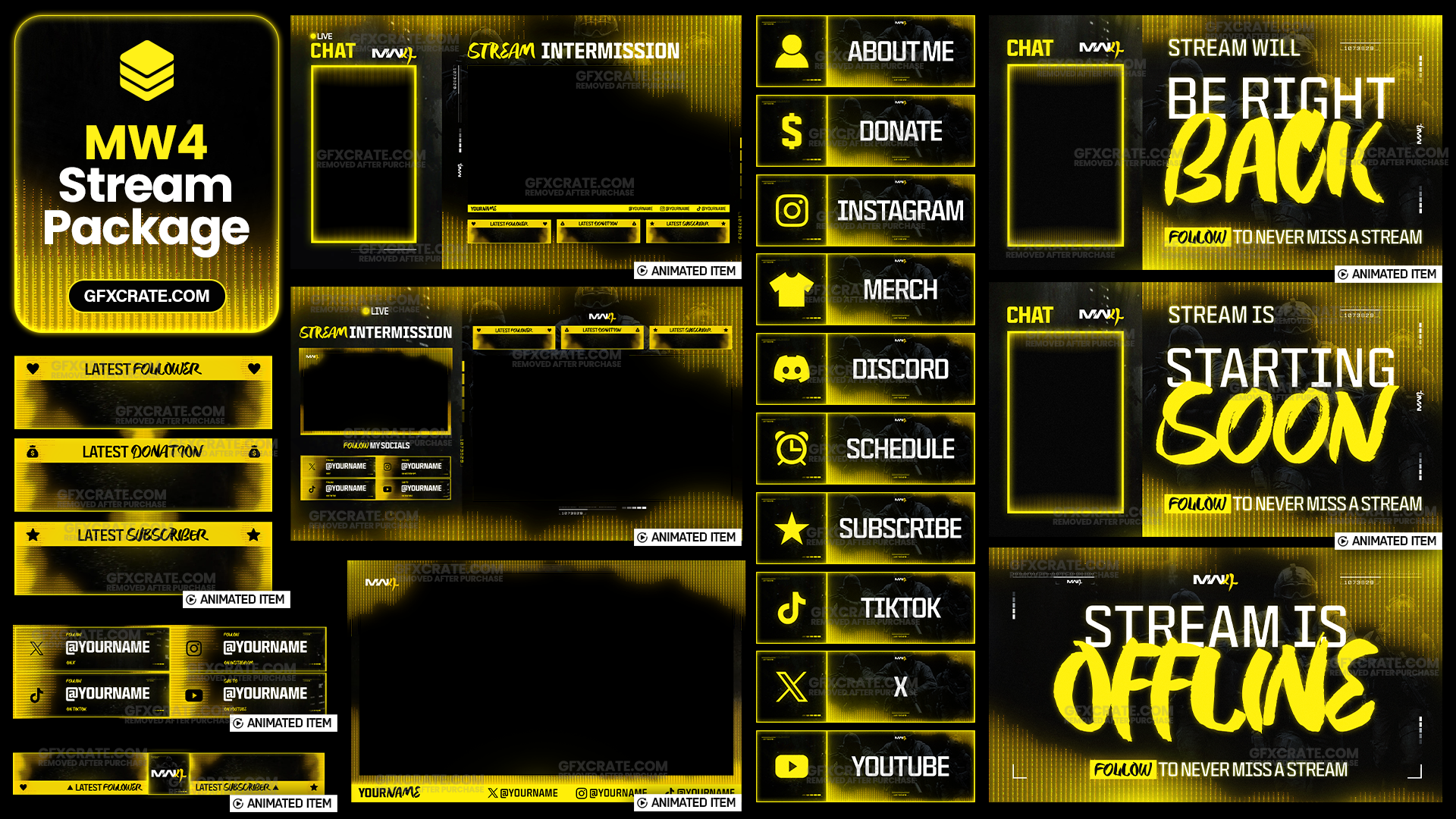 Call of Duty: Modern Warfare 4 Animated 4K Livestream Overlay and Branding Pack (MW4)