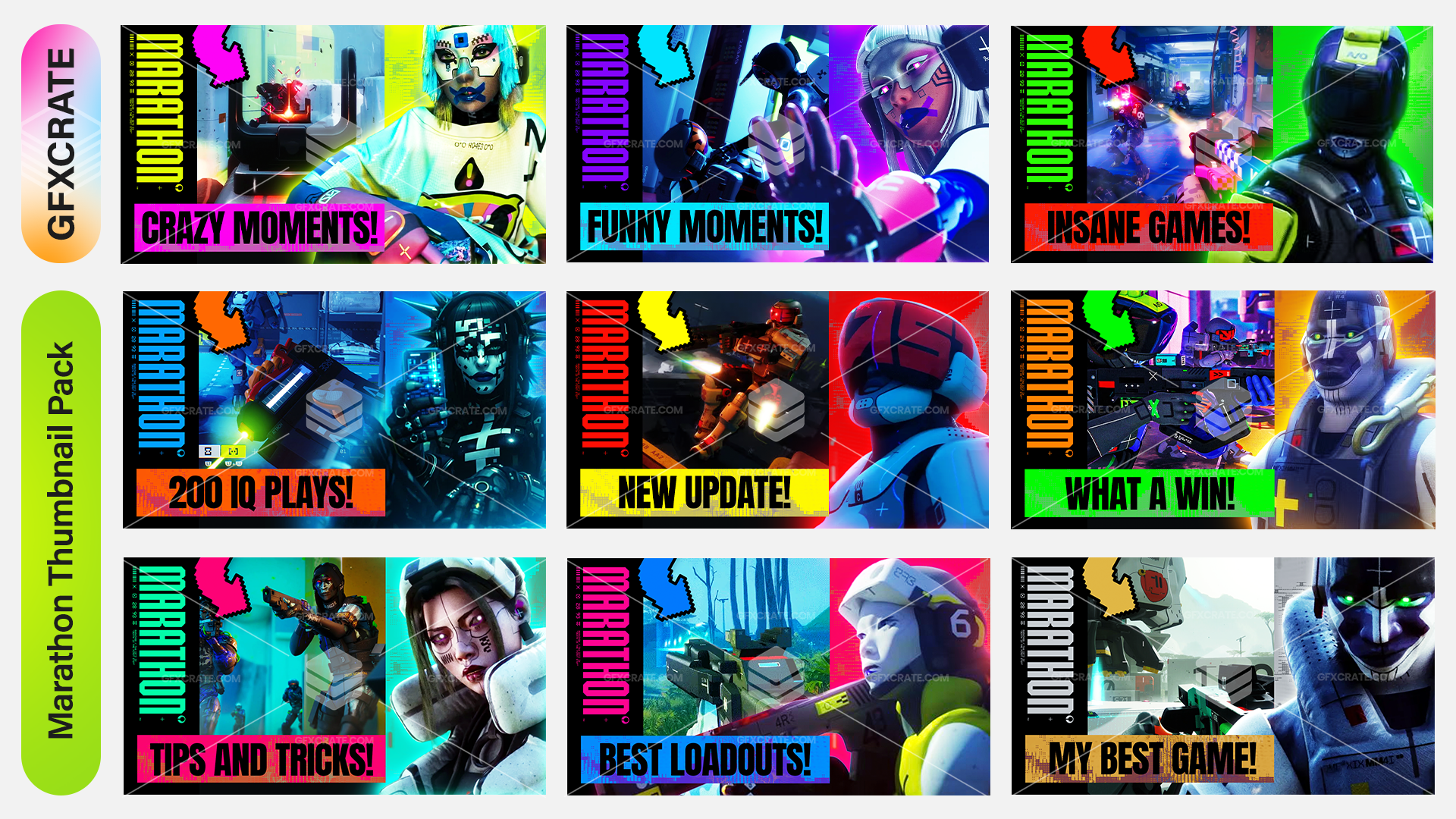 Marathon Fully Editable YouTube Thumbnail Pack