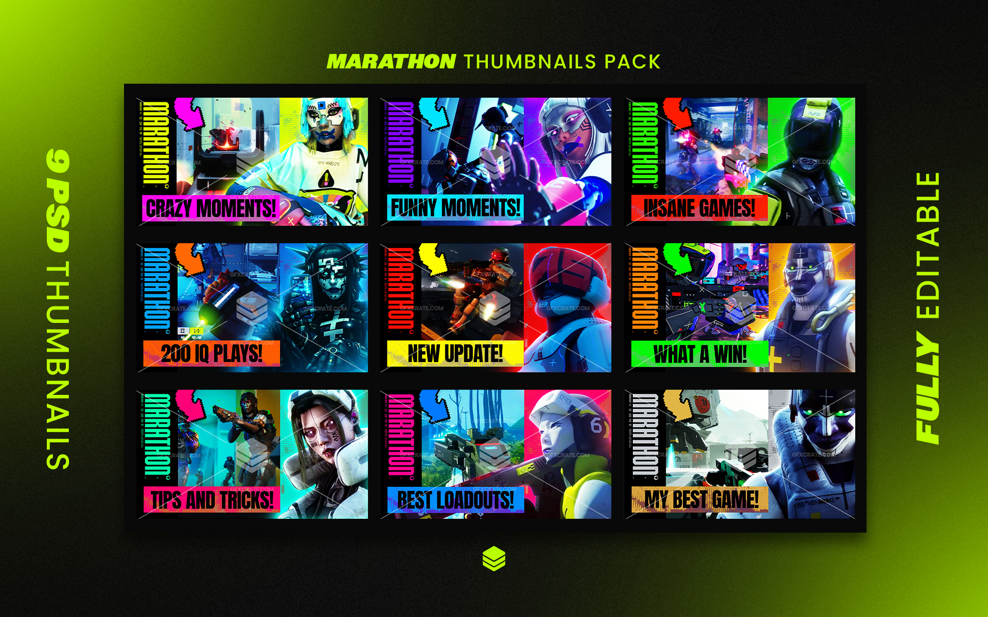 Marathon Fully Editable YouTube Thumbnail Pack