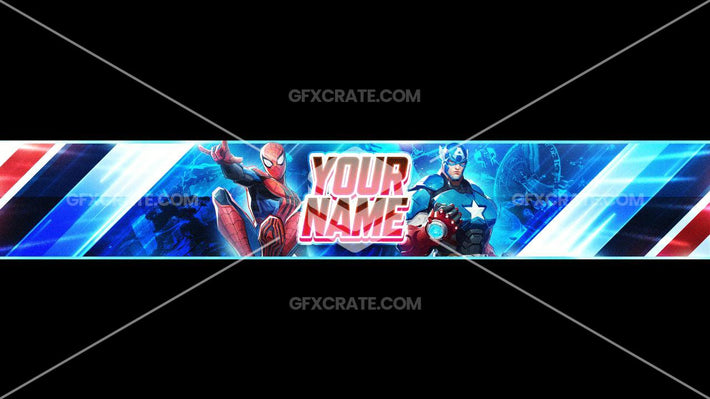 Marvel Rivals Fully Editable YouTube Banner + Logo Pack
