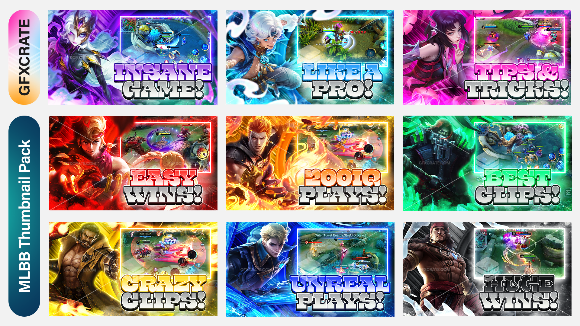 Mobile Legends: Bang Bang Fully Editable YouTube Thumbnail Pack (MLBB)