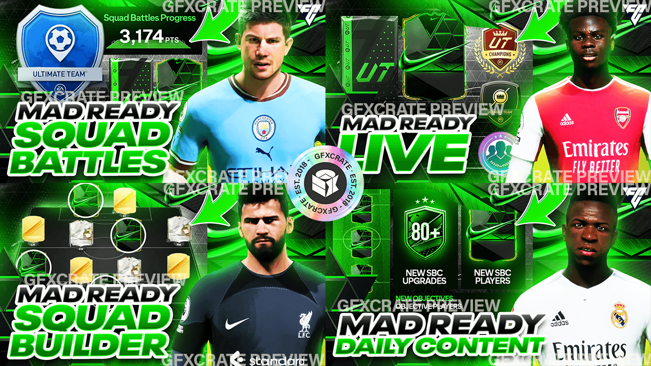 EAFC 24 Mad Ready YouTube Thumbnail Pack - GFXCRATE