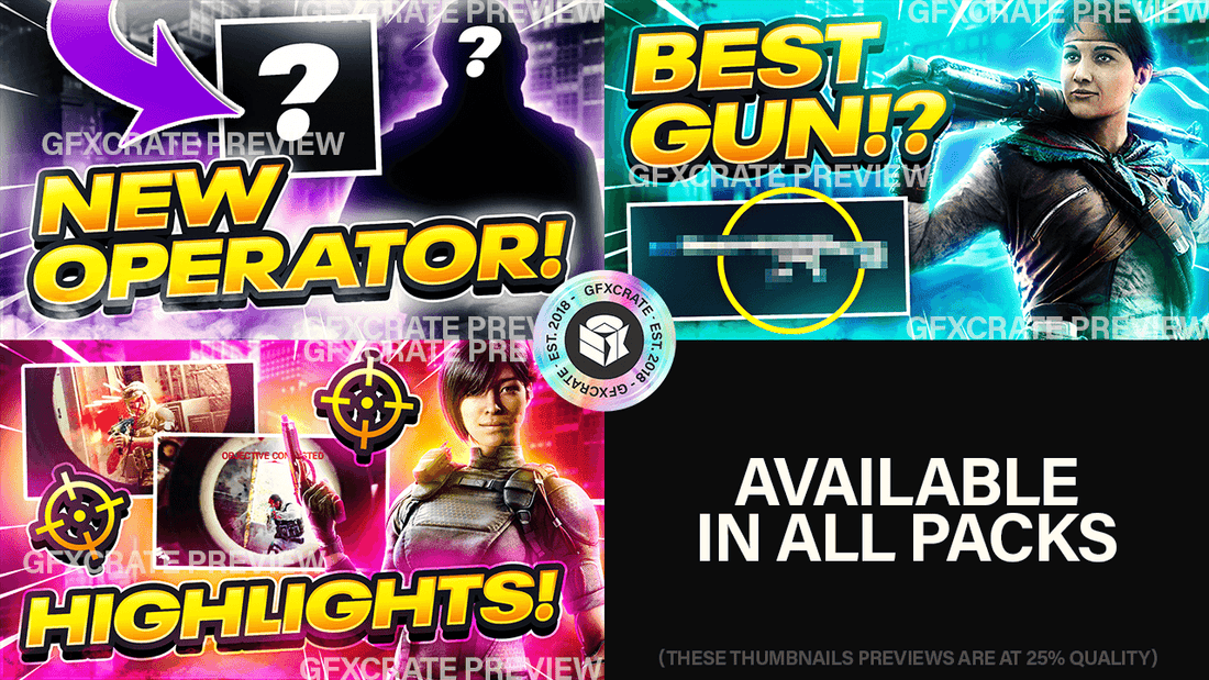 Redacted Thumbnail R6 Rainbow Six Siege Fully Editable YouTube Thumbnail Pack V1