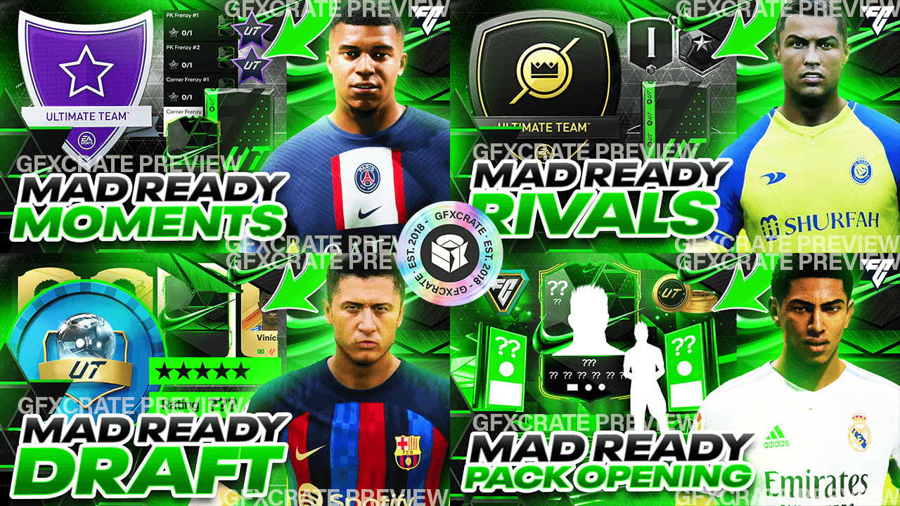 EAFC 24 Mad Ready YouTube Thumbnail Pack - GFXCRATE