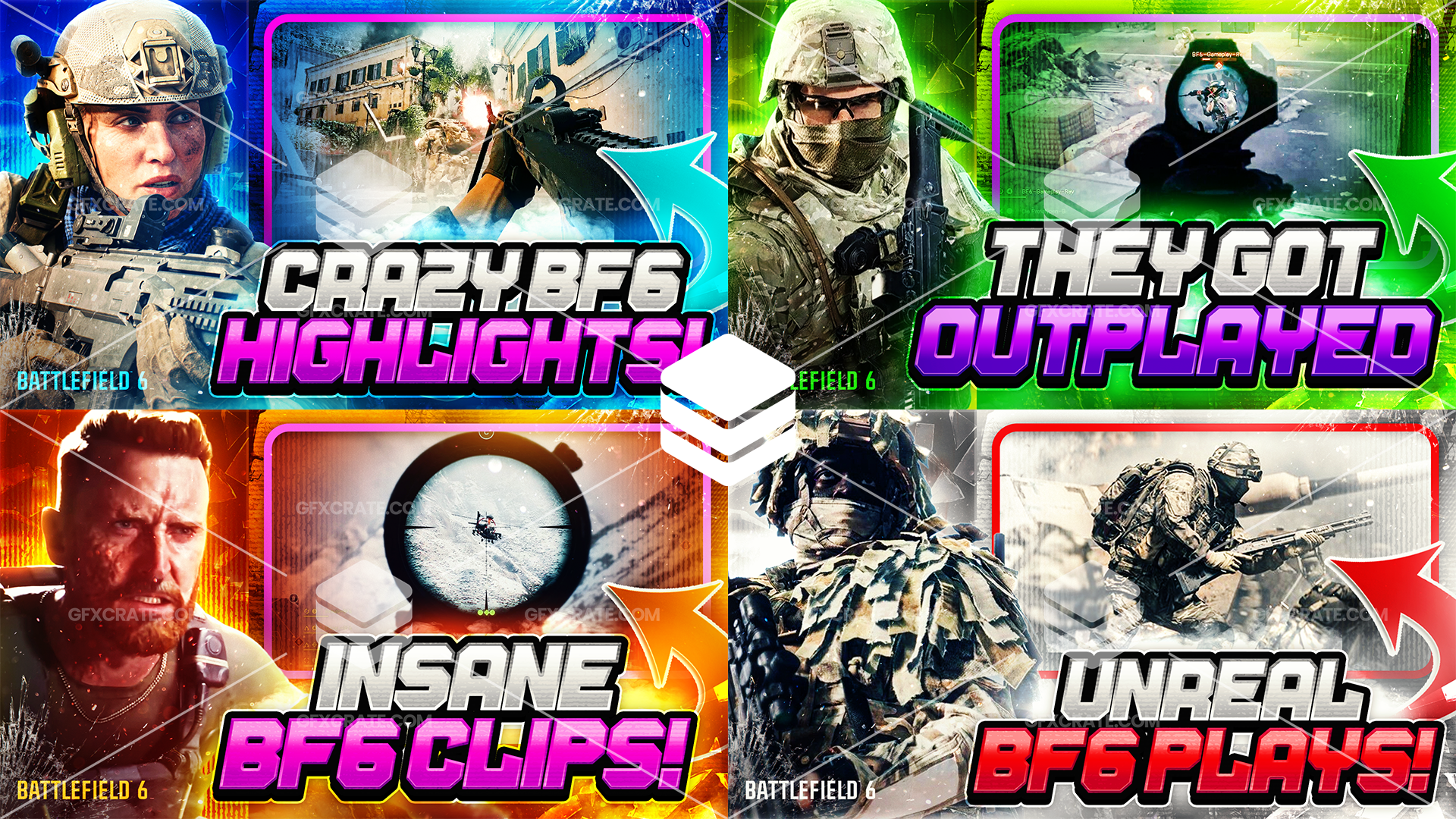 Battlefield 6 (BF6) Fully Editable YouTube Thumbnail Pack