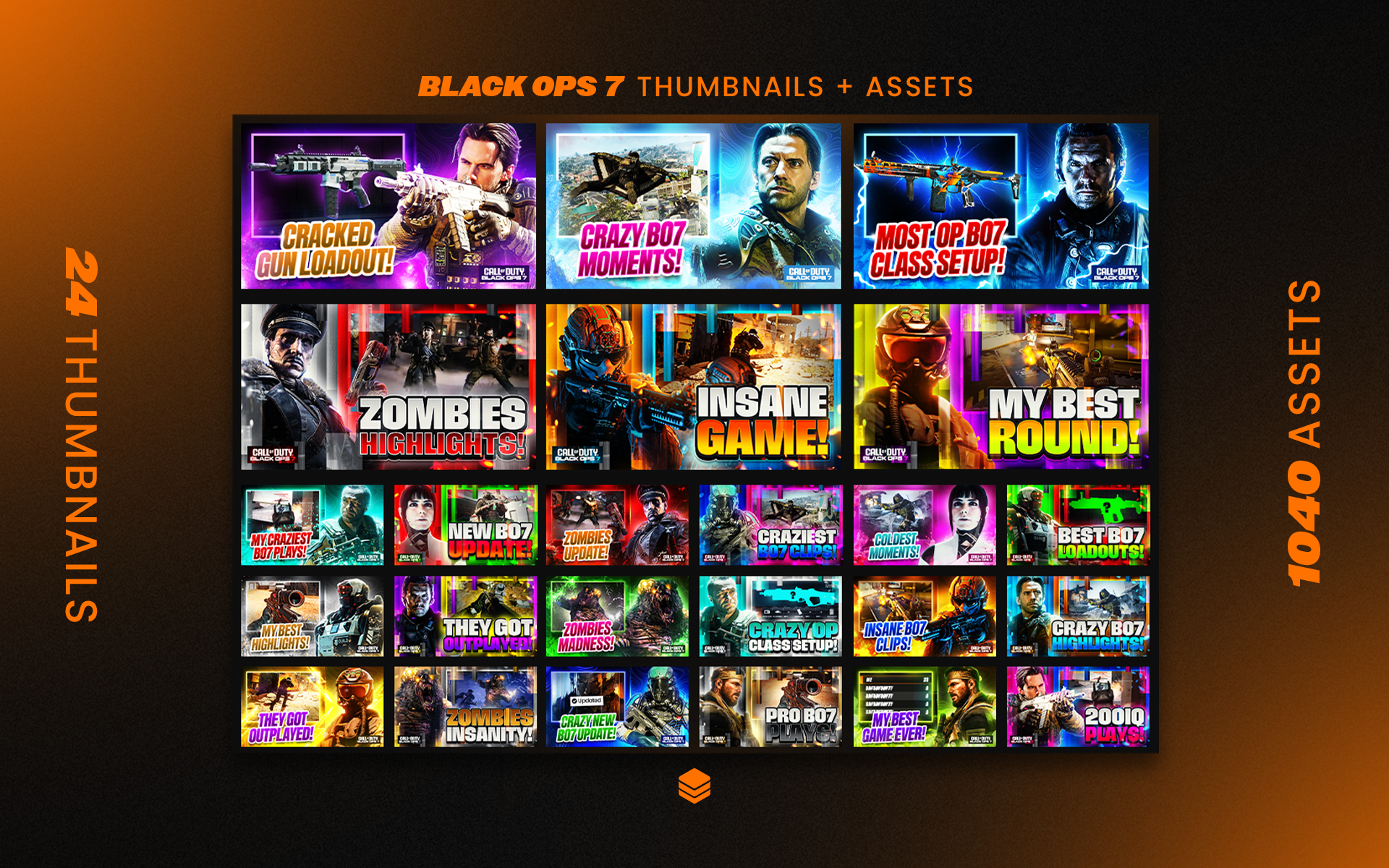 Call of Duty: Black Ops 7 (BO7) Fully Editable YouTube Thumbnails and Assets Ultimate GFX Pack