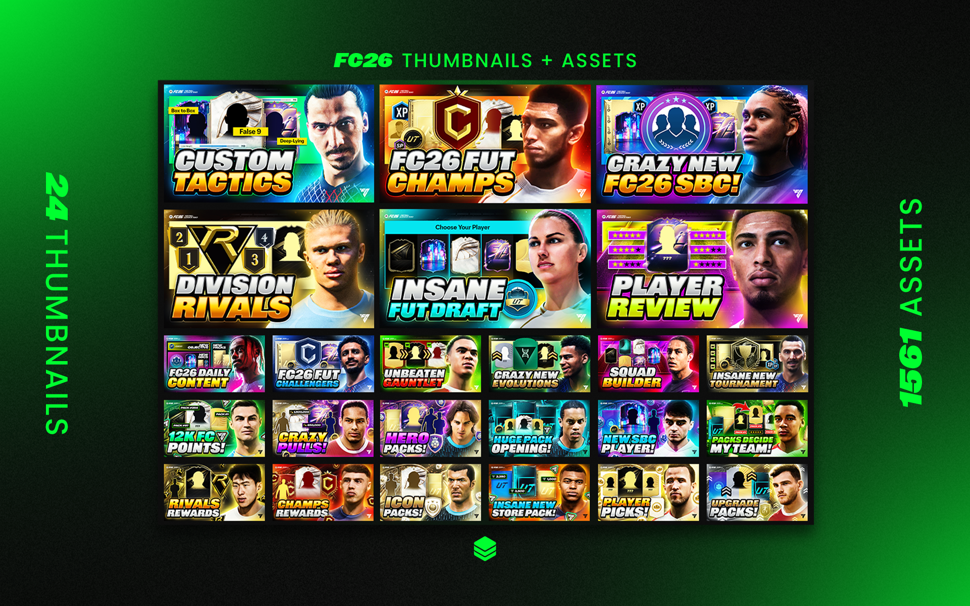 FC26 Fully Editable YouTube Thumbnails and Assets Ultimate GFX Pack