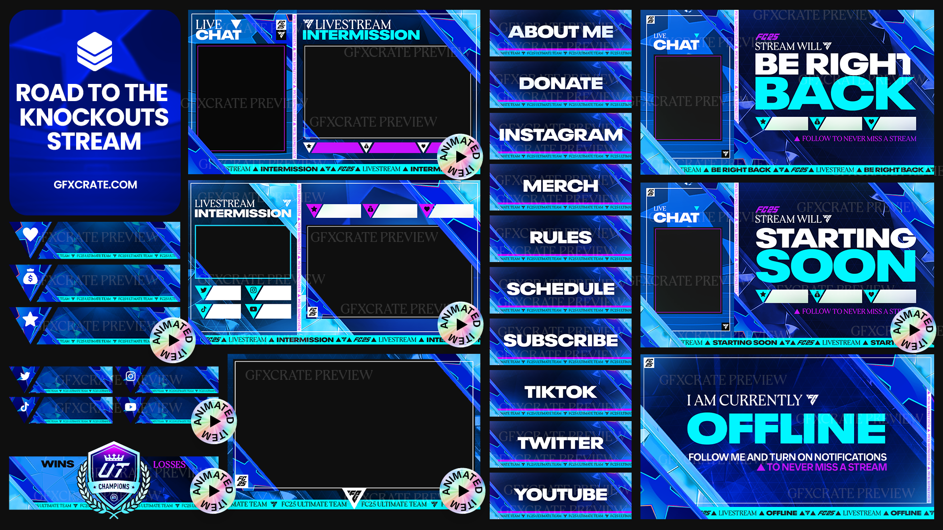 FC 25 Road to the Knockouts Livestream Overlay and Branding Pack