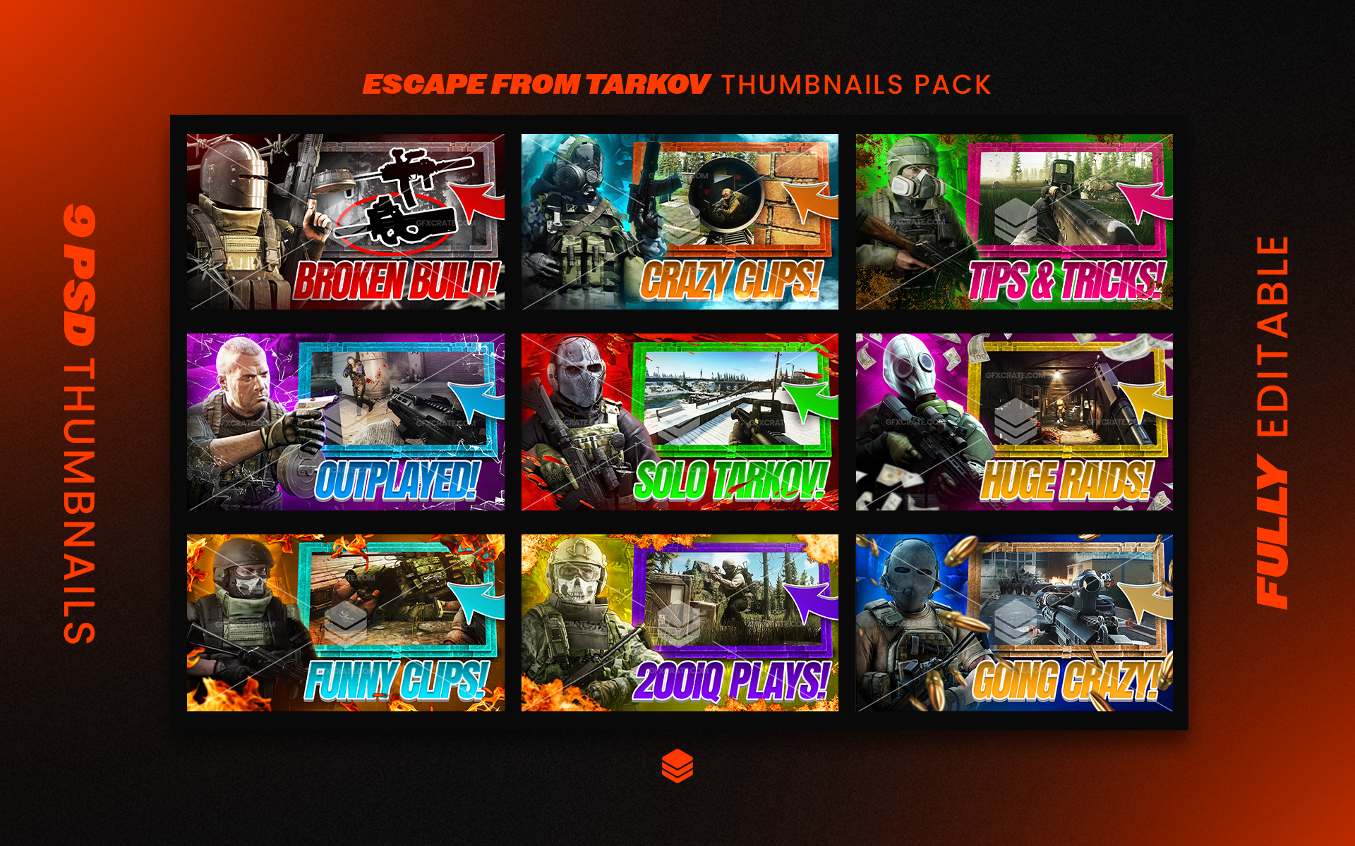 Escape From Tarkov Fully Editable YouTube Thumbnail Pack