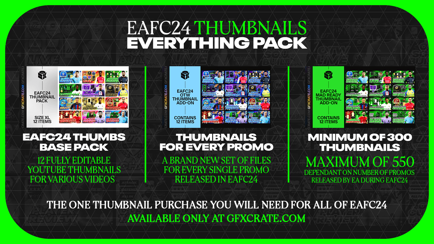 EAFC 24 All Promos YouTube Thumbnail Everything Pack (300+ Thumbnails)